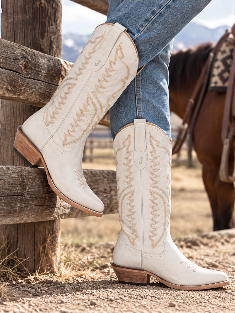 New Justin Evelyn Tall Western Boots Snip